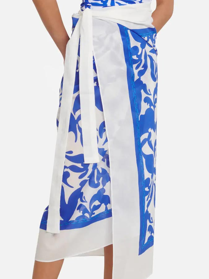 Blue Printed Swimsuit and Coverup