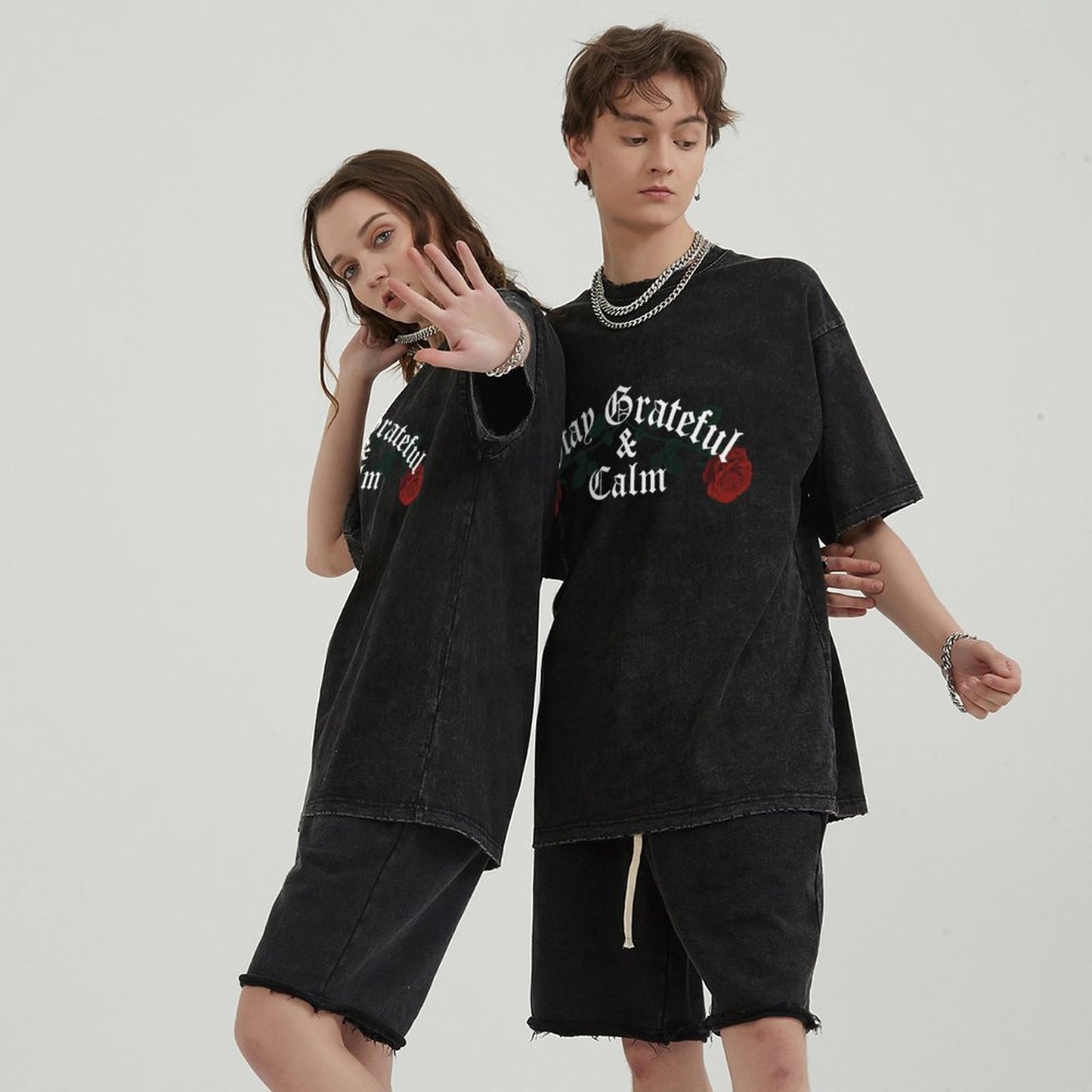 Unisex Vintage Solid Wash T-Shirts 2305102859