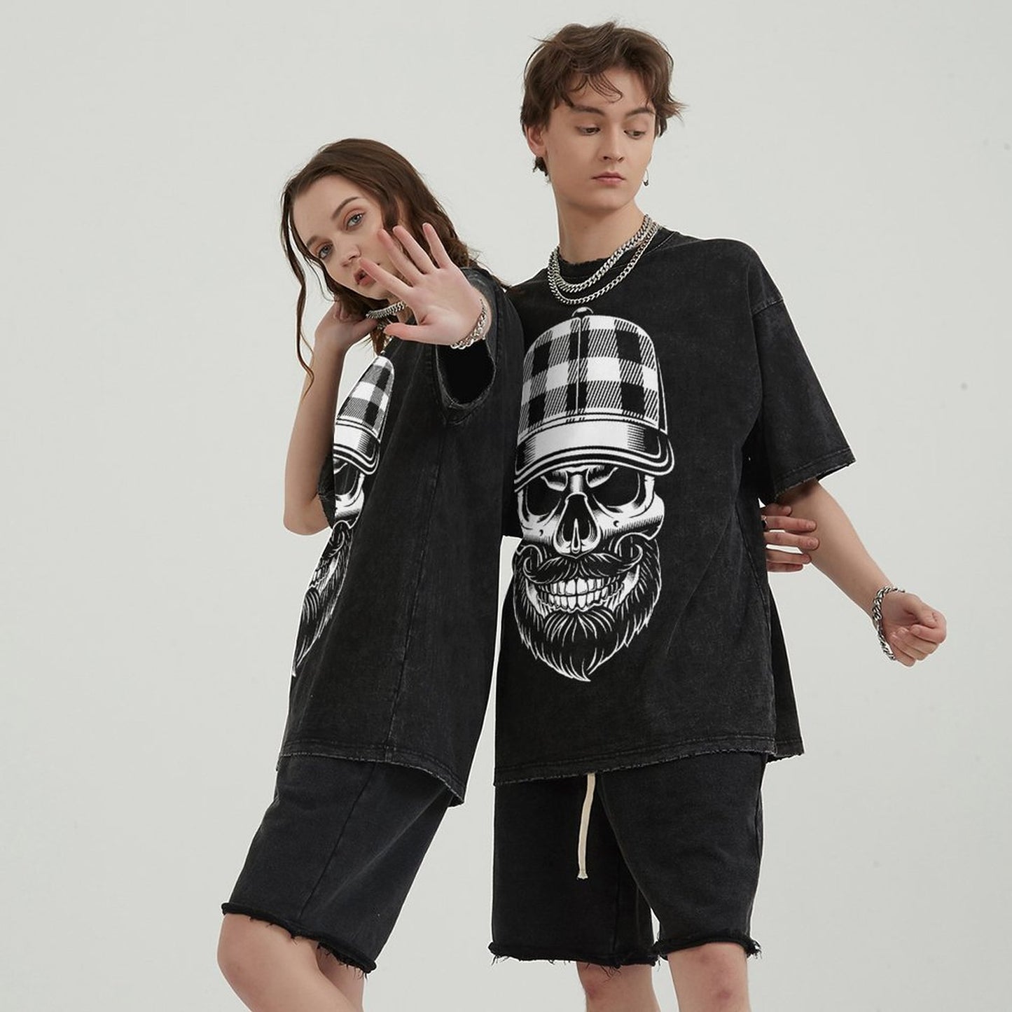 Mens Cotton Wash Solid T-Shirts Oversized Unisex Short Sleeve Streetwear Rap Hip Hop Basic Tee Tops 2305101593