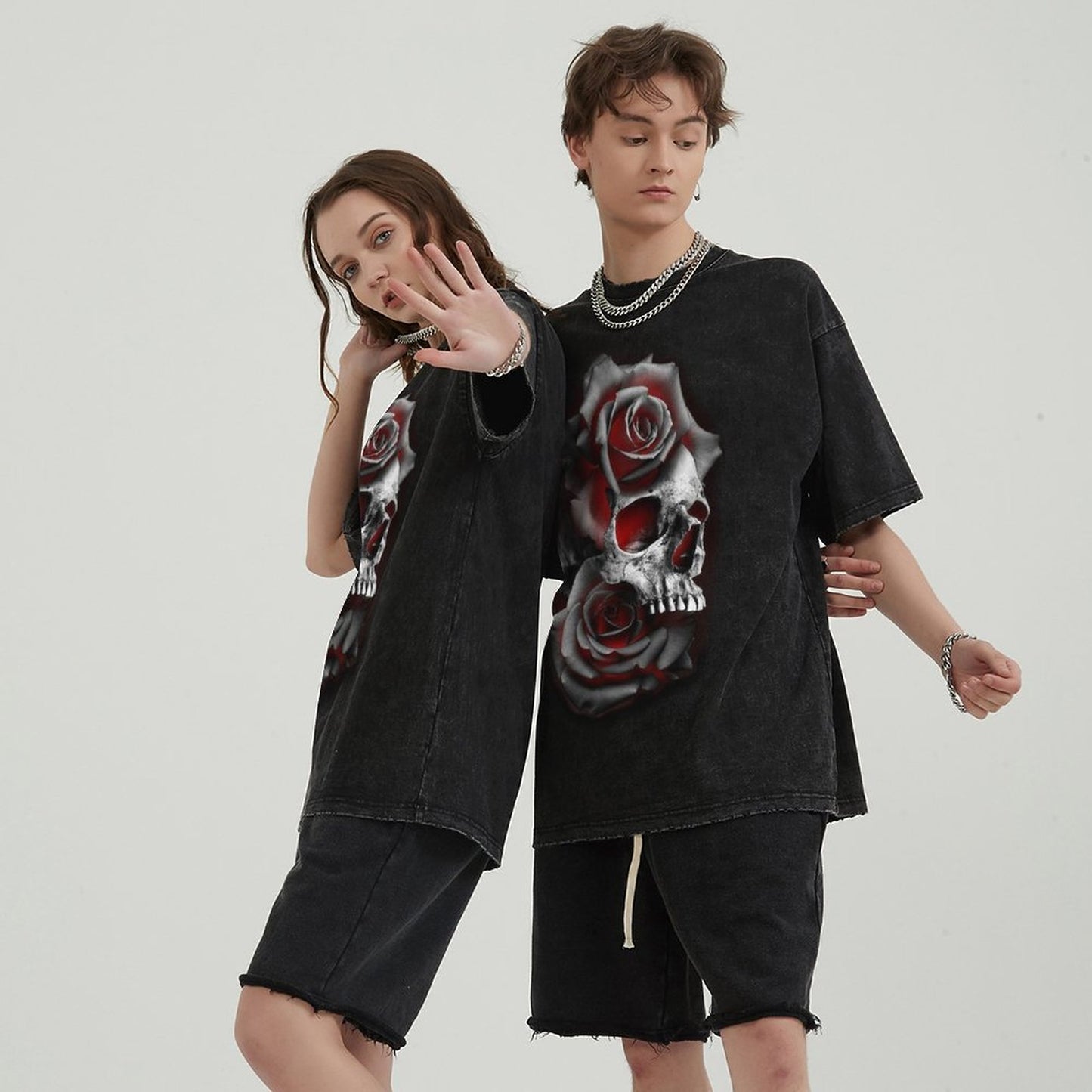 Unisex Vintage Solid Wash T-Shirts 2305104093