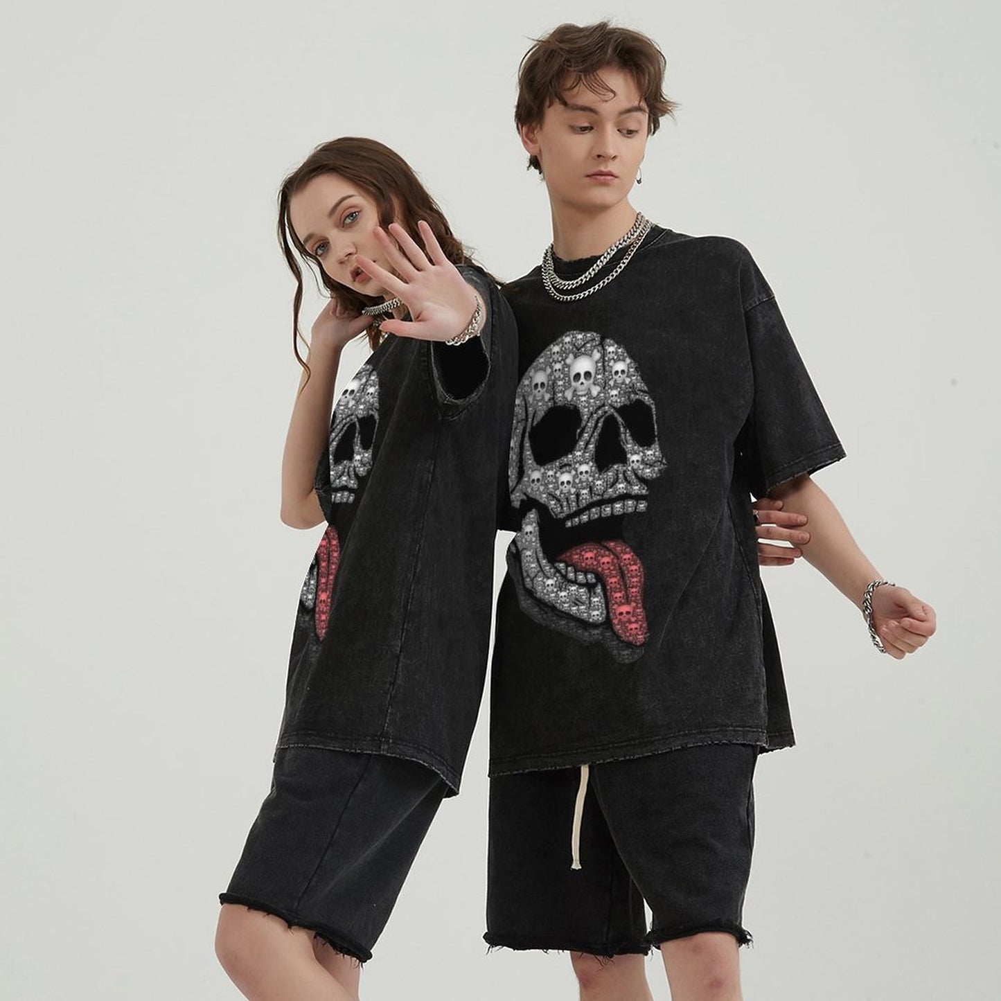 Unisex Vintage Solid Wash T-Shirts 2305104085
