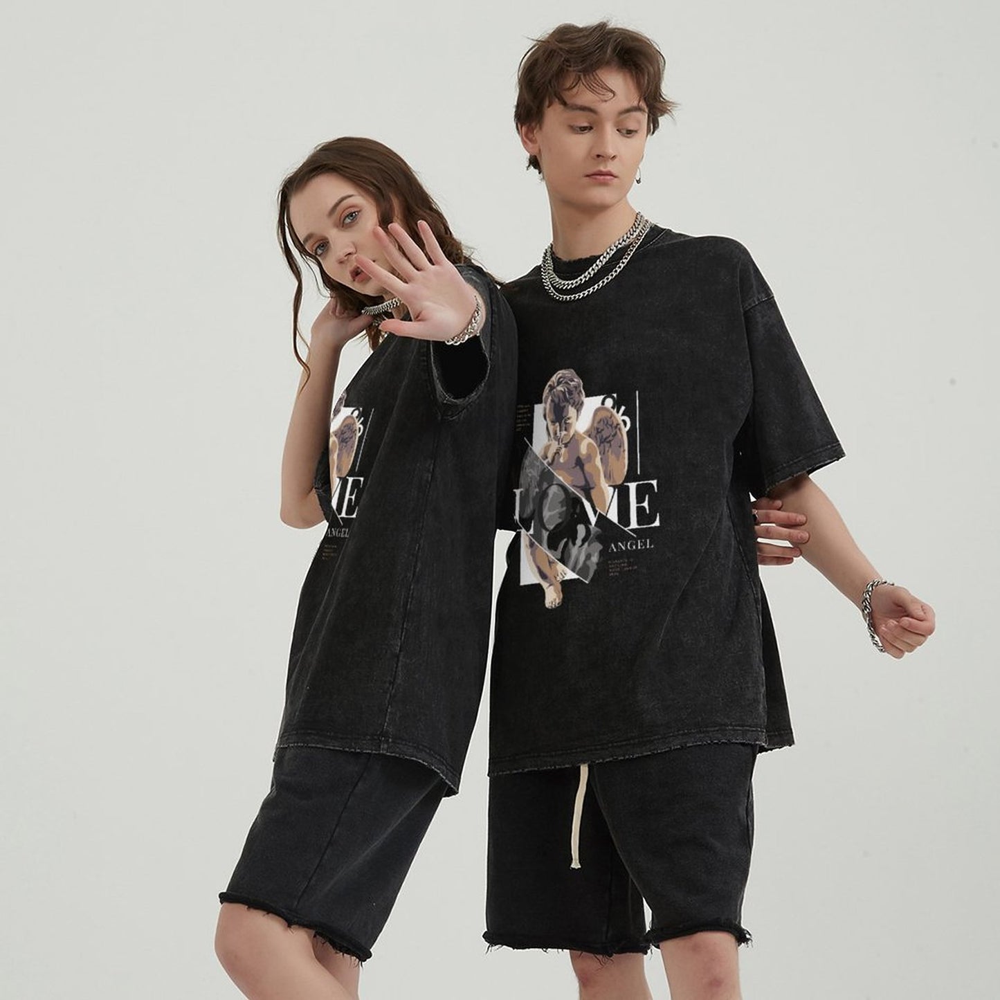 Unisex Vintage Solid Wash T-Shirts 2305102630