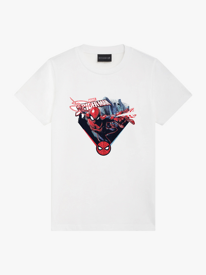 Women's Casual Marvel Spider-Man Printed Round Neck Short Sleeve T-Shirt