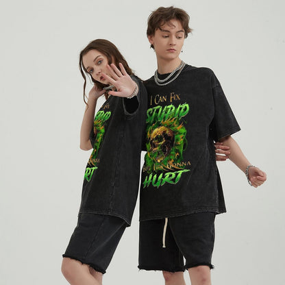 Unisex Vintage Solid Wash T-Shirts 2305104098