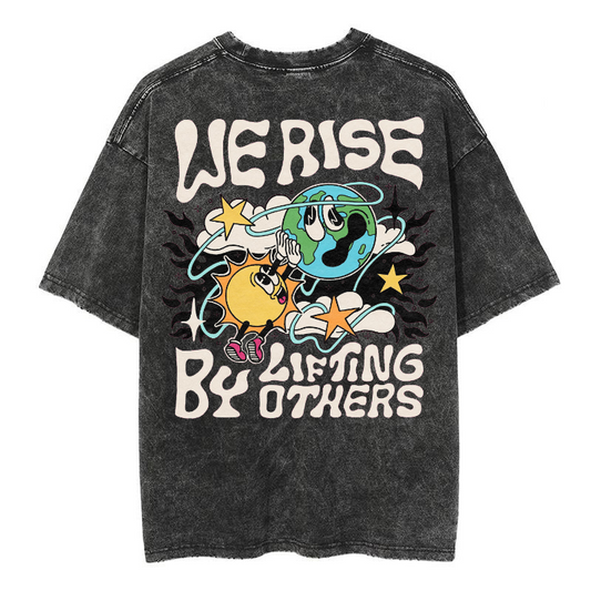 Mens Cotton Wash Solid T-Shirts Oversized Unisex Short Sleeve Streetwear Rap Hip Hop Basic Tee Tops