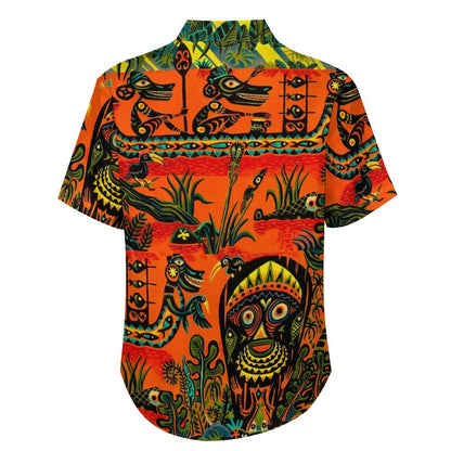 Men's Abstract Print Short Sleeve Shirt  2305106442
