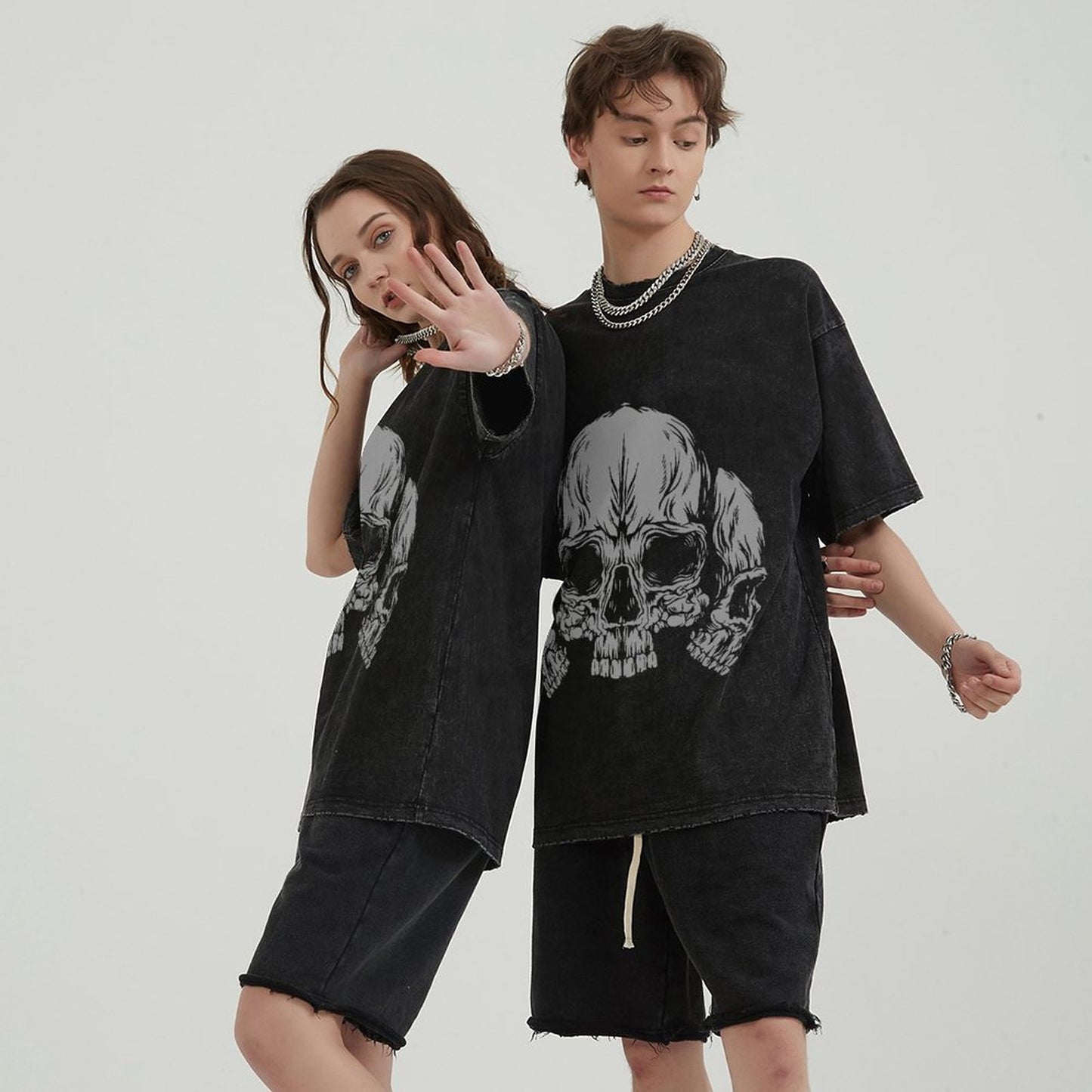 Mens Cotton Wash Solid T-Shirts Oversized Unisex Short Sleeve Streetwear Rap Hip Hop Basic Tee Tops 2305101607