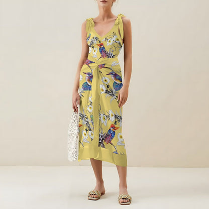 Casual Printed One-Piece Swimsuit And Cover Up 2305102752
