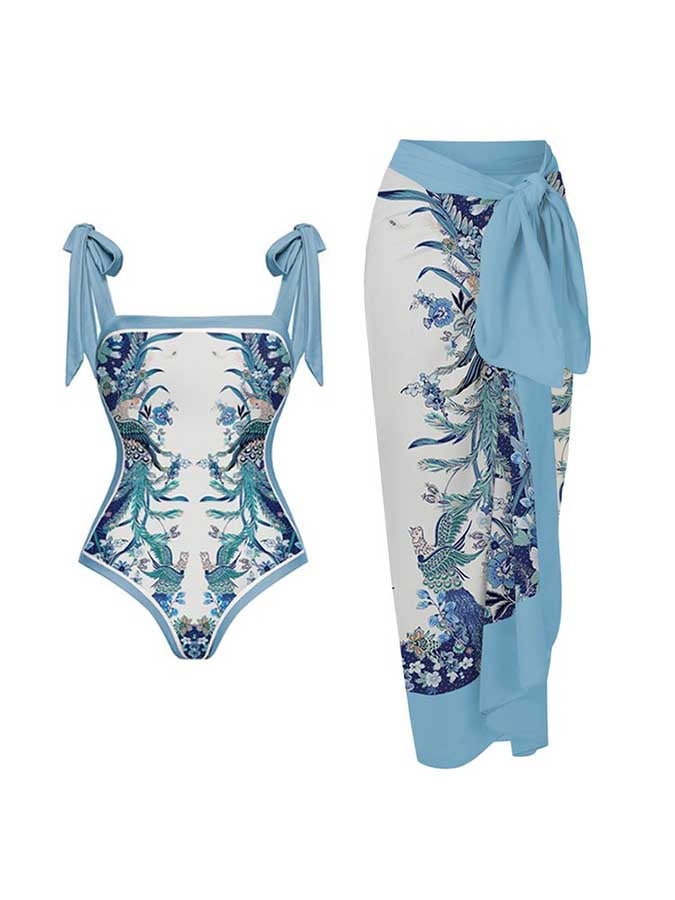 Fashion Print Reversible One-Piece Swimsuit