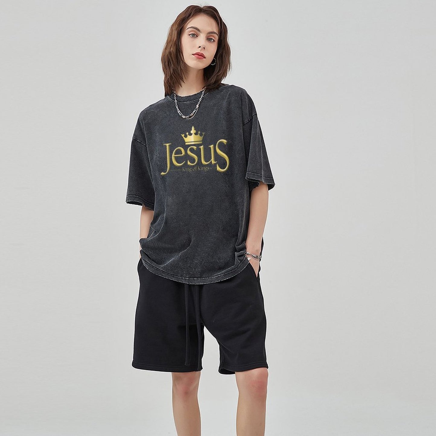 Unisex Vintage Solid Wash T-Shirts 2305103945