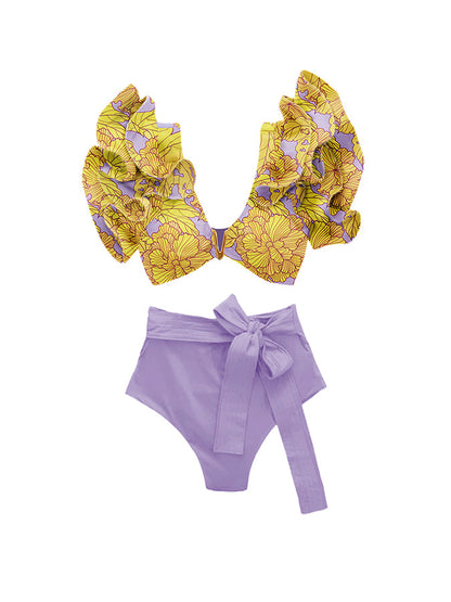 Bandeau Print Fashion One Piece Swimsuit