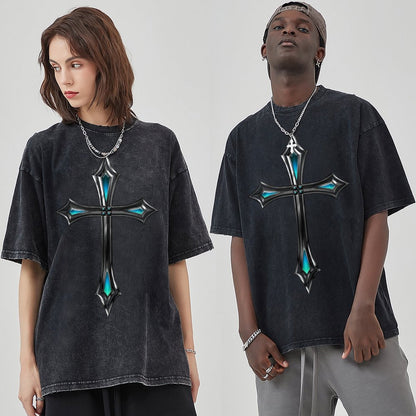 Unisex Vintage Solid Wash T-Shirts 2305103944