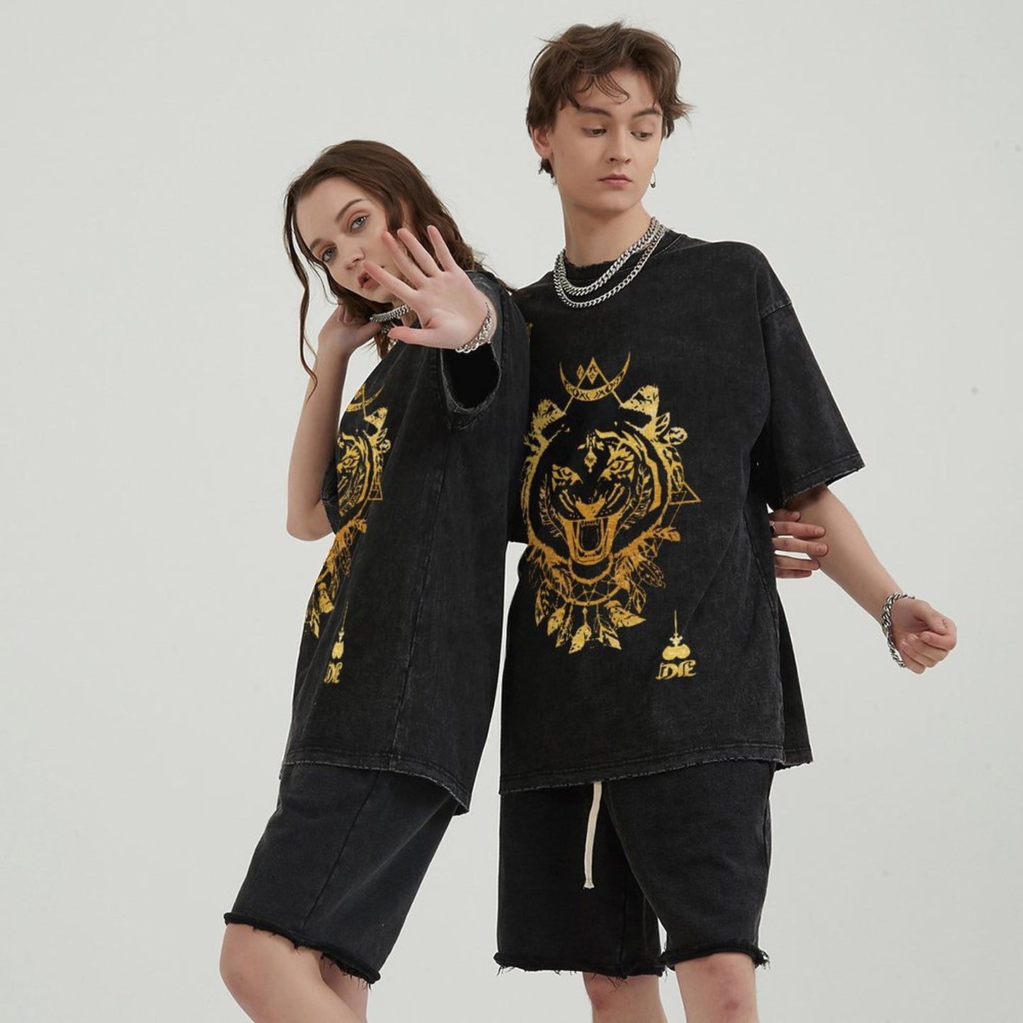 Mens Cotton Wash Solid T-Shirts Oversized Unisex Short Sleeve Streetwear Rap Hip Hop Basic Tee Tops 2305101621