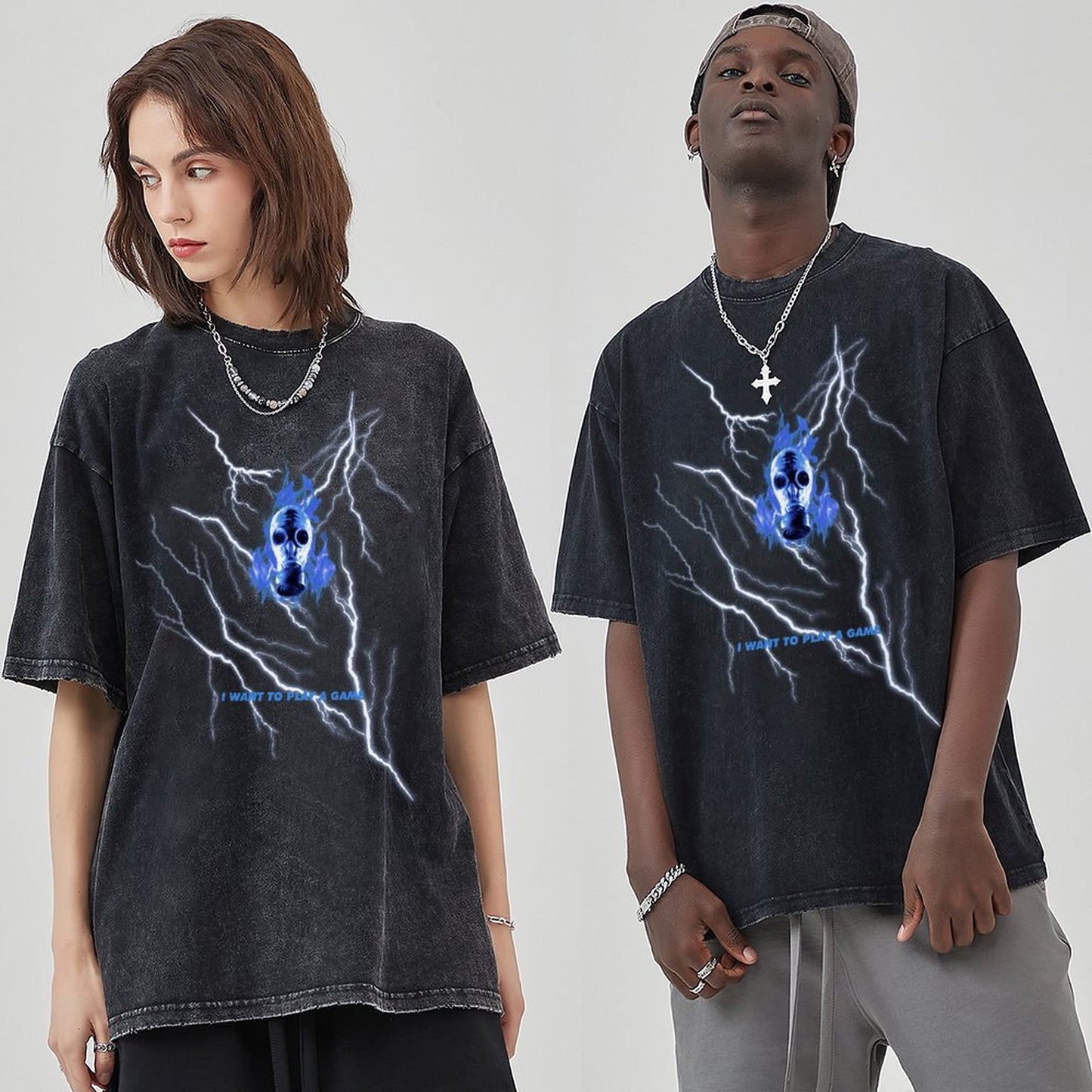 Unisex Vintage Solid Wash T-Shirts 2305102634