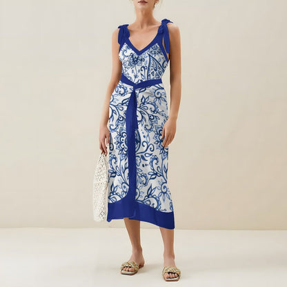 Casual Printed One-Piece Swimsuit And Cover Up 2305102392