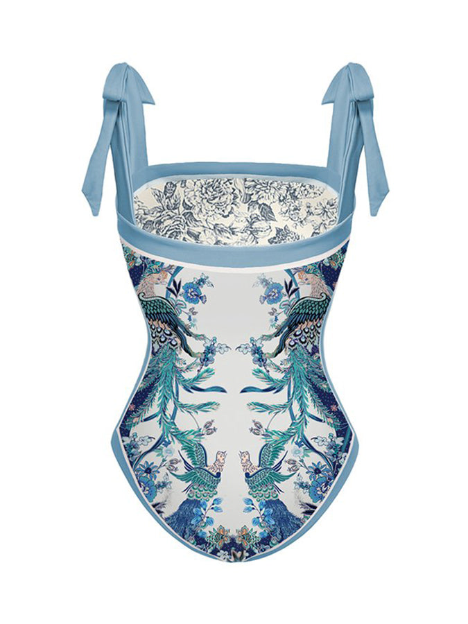 Fashion Print Reversible One-Piece Swimsuit