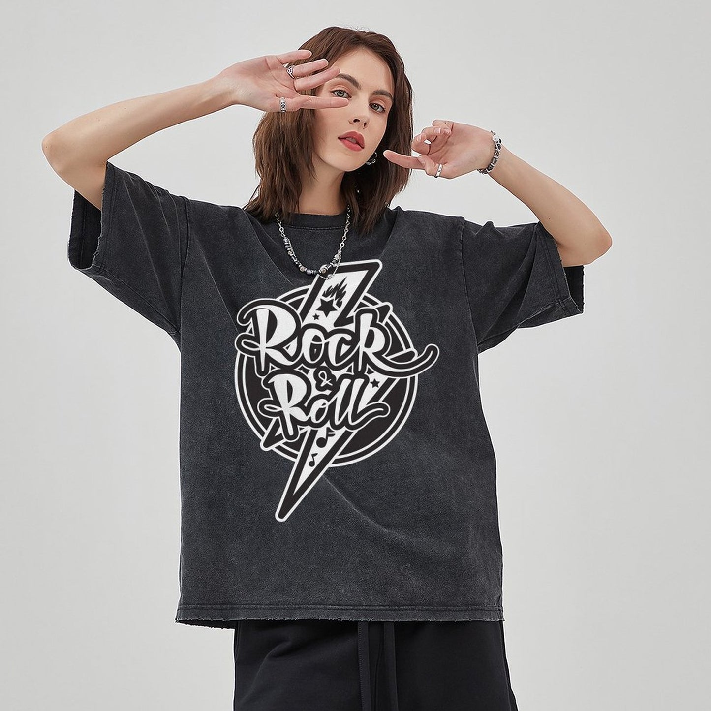 Unisex Vintage Solid Wash T-Shirts 2305102857