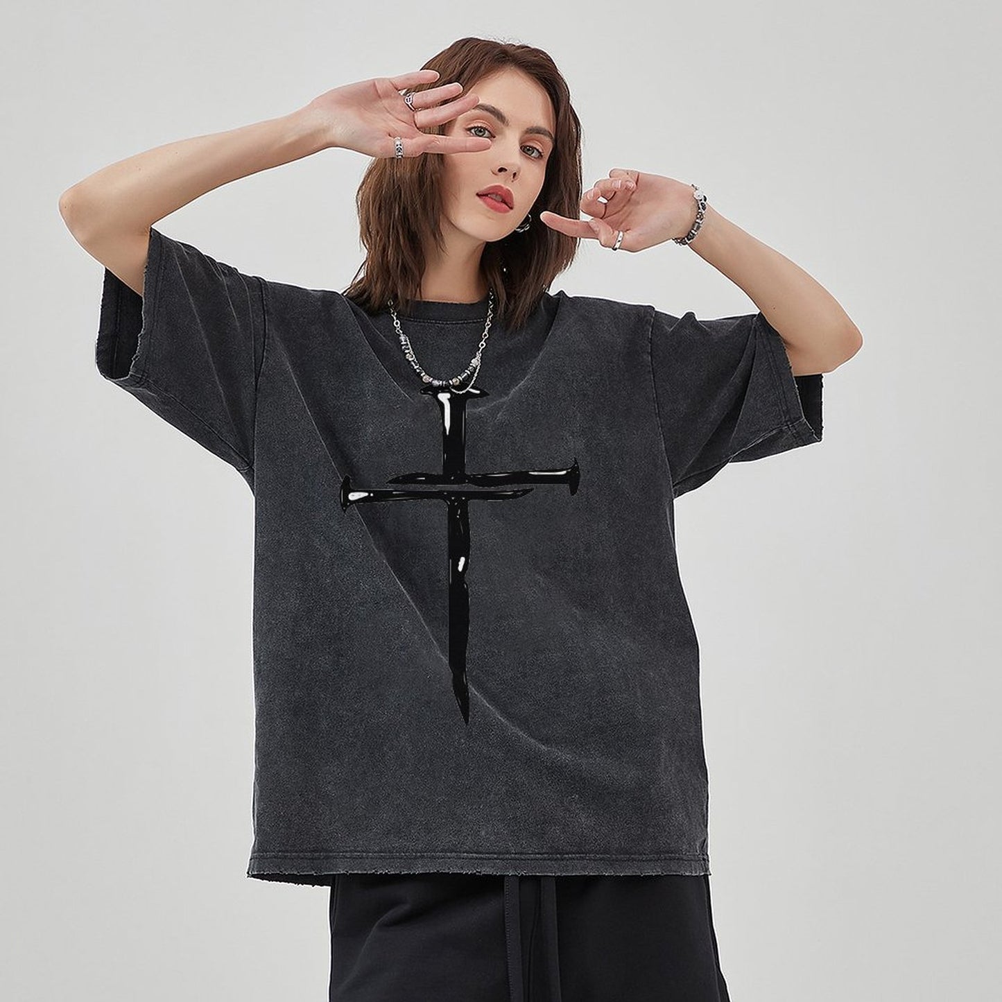 Unisex Vintage Solid Wash T-Shirts 2305103948