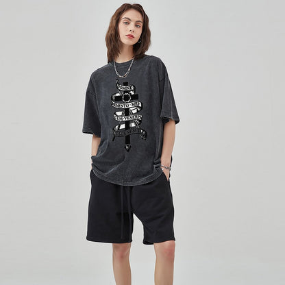 Unisex Vintage Solid Wash T-Shirts 2305103943