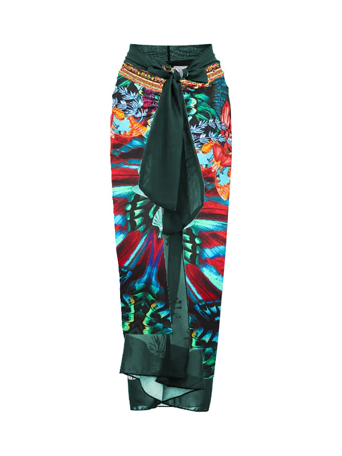 Vintage Butterfly  Deep V Print One Piece Swimsuit And Cover up
