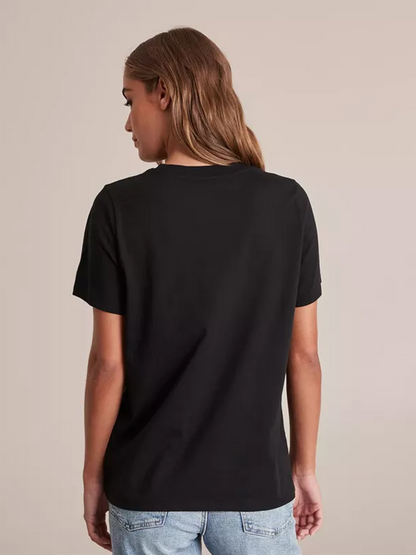 Women's Casual Marvel Black Panther Neon Printed Round Neck Short Sleeve T-Shirt