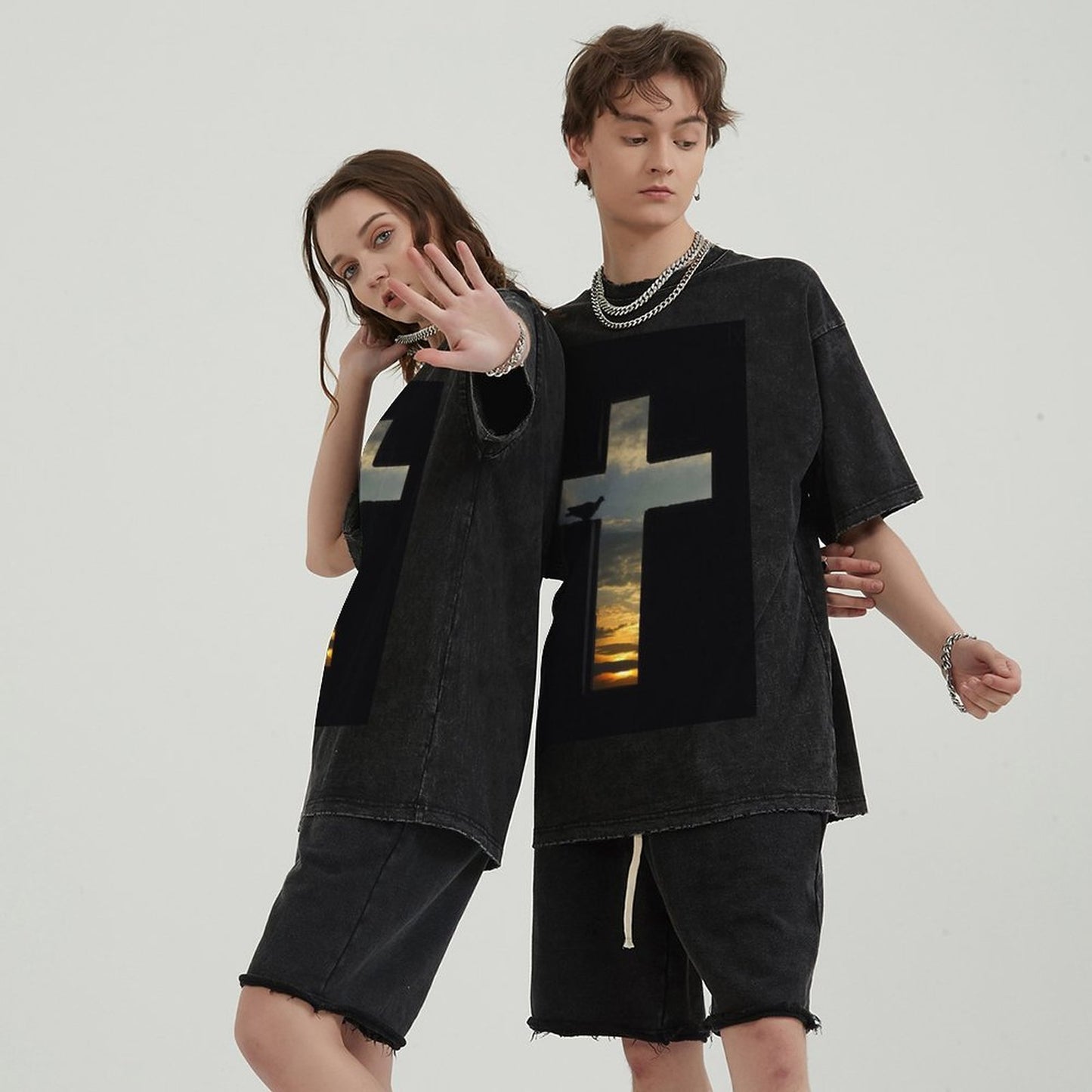 Unisex Vintage Solid Wash T-Shirts 2305103956