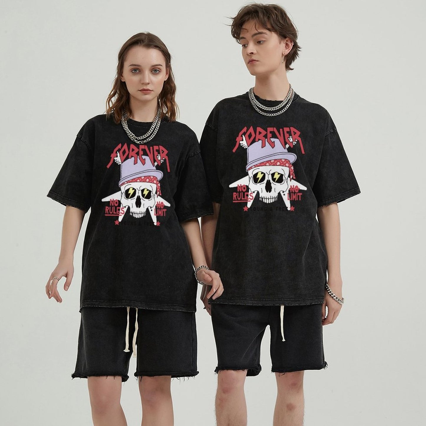 Unisex Vintage Solid Wash T-Shirts 2305102636