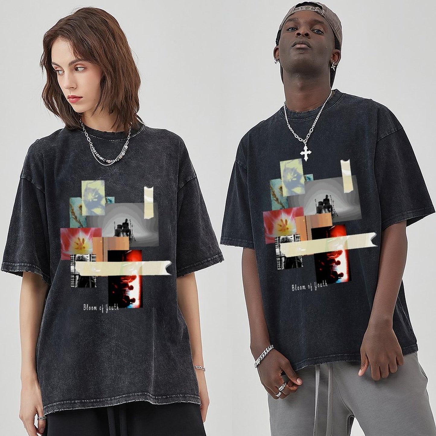 Unisex Vintage Solid Wash T-Shirts 2305102642