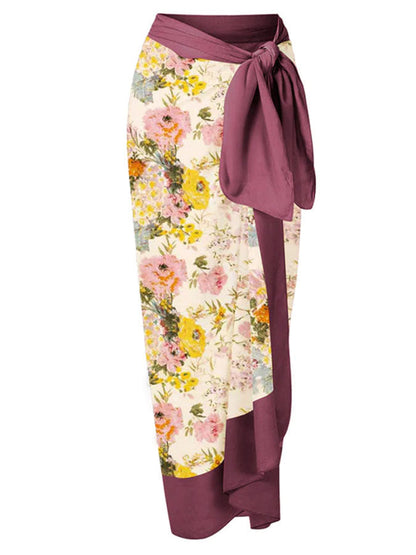 Fashion Floral Print Bikini and Cover Up
