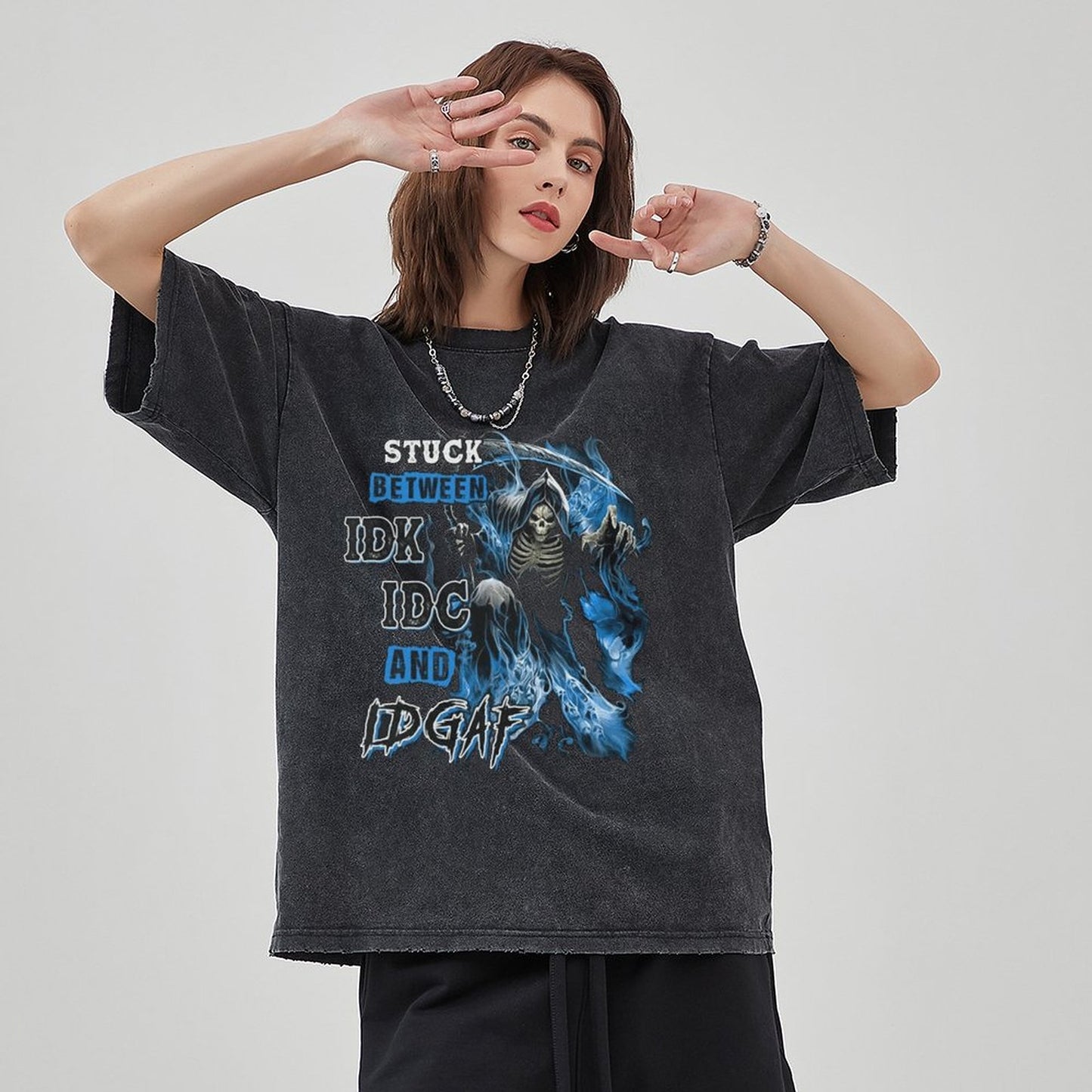Unisex Vintage Solid Wash T-Shirts 2305104068