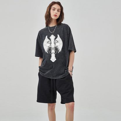 Unisex Vintage Solid Wash T-Shirts 2305102860
