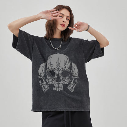 Mens Cotton Wash Solid T-Shirts Oversized Unisex Short Sleeve Streetwear Rap Hip Hop Basic Tee Tops 2305101607