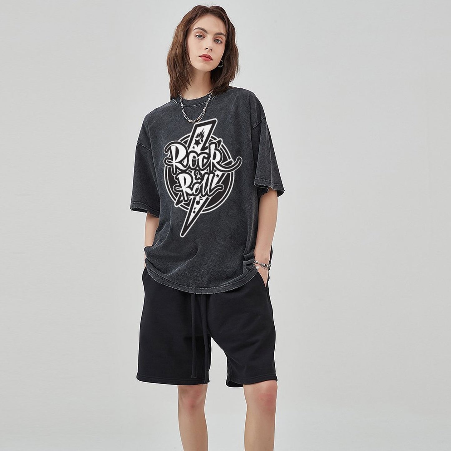 Unisex Vintage Solid Wash T-Shirts 2305102857