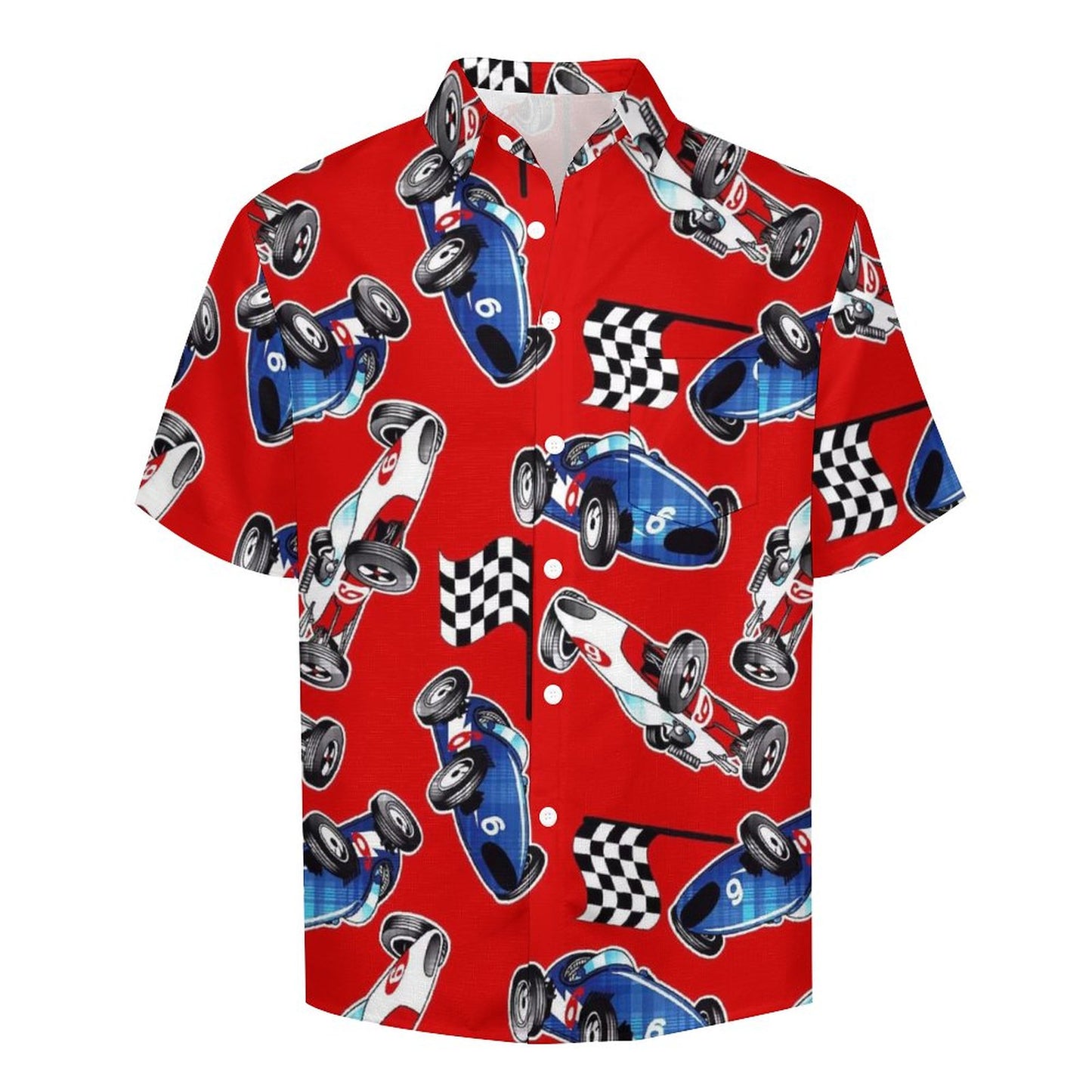 Men's Painted Car Print Vacation Hawaiian Shirt
