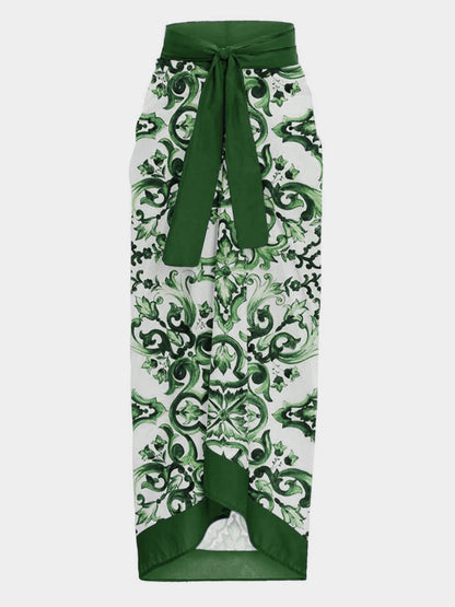 Printed Fashion One Piece Swimsuit and Cover up