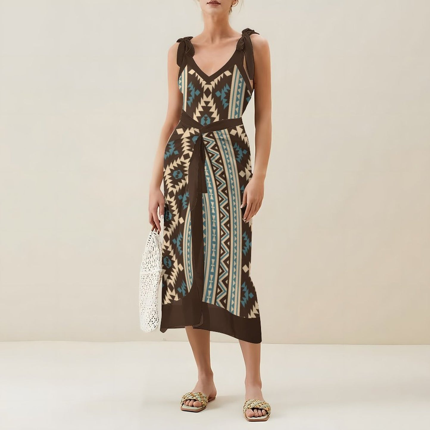 Casual Printed One-Piece Swimsuit And Cover Up 2305102760