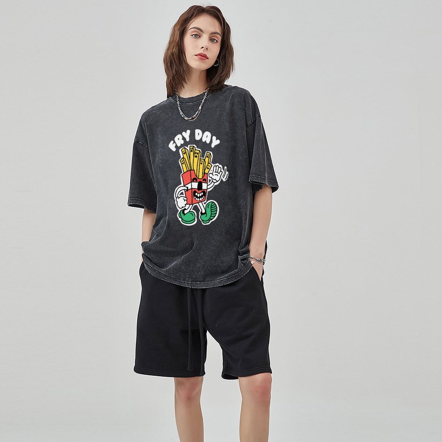 Unisex Vintage Solid Wash T-Shirts 2305103535