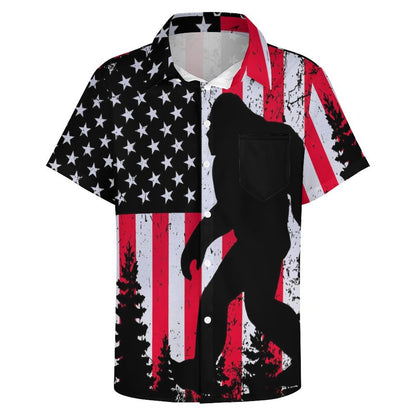 Men's Hawaiian Logo Bigfoot Print Vacation Shirt 2306101855