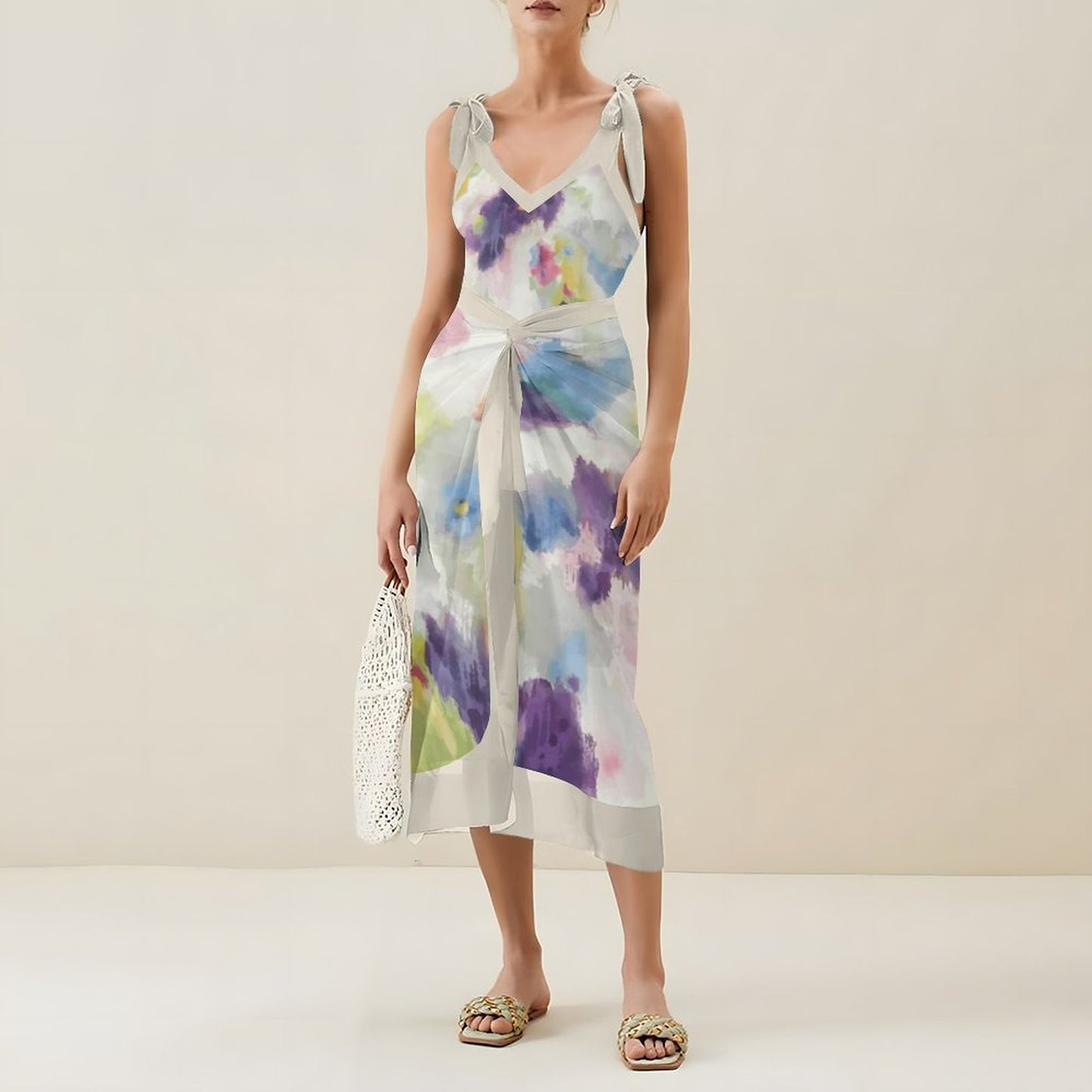 Casual Printed One Piece Swimsuit And Cover Up 2305105886