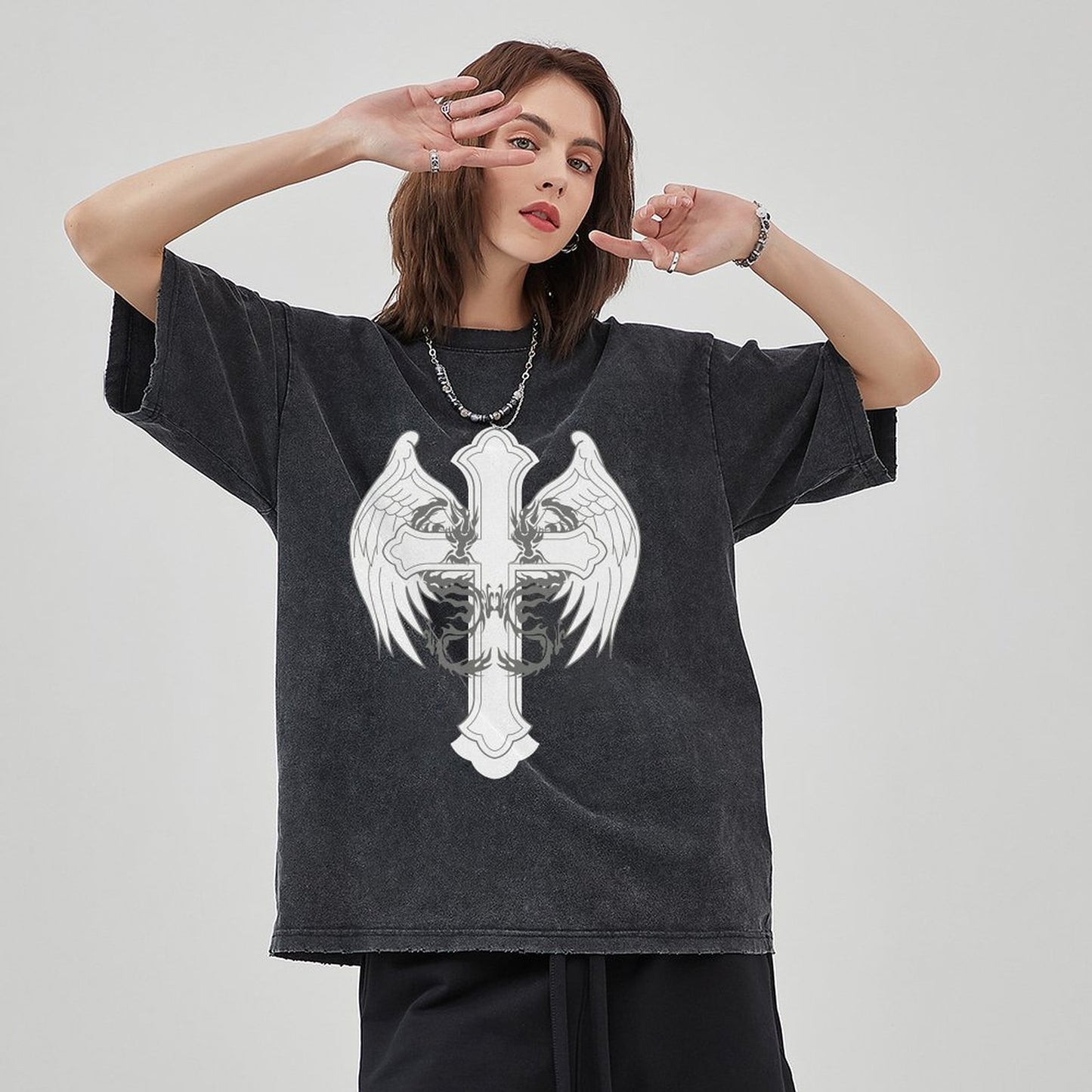 Unisex Vintage Solid Wash T-Shirts 2305102836