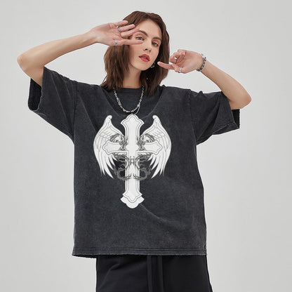 Unisex Vintage Solid Wash T-Shirts 2305102836