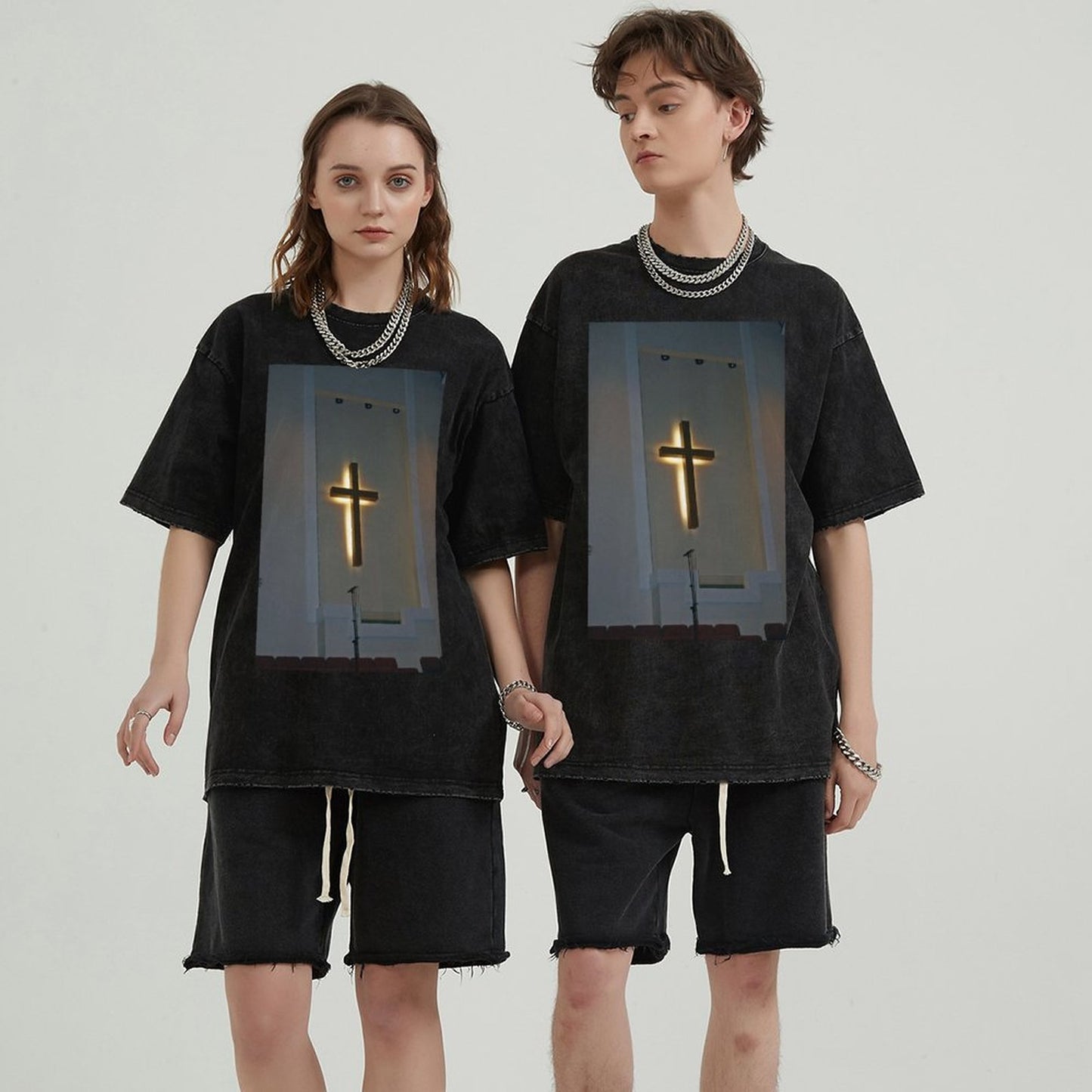 Unisex Vintage Solid Wash T-Shirts 2305103940