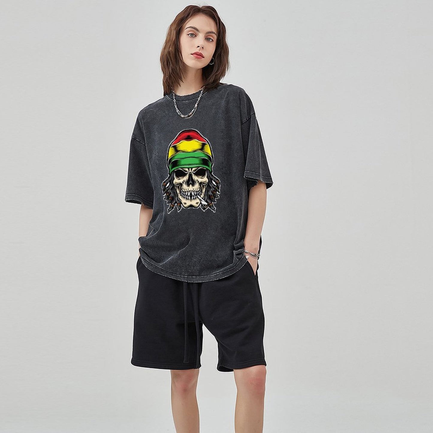Unisex Vintage Solid Wash T-Shirts 2305104037