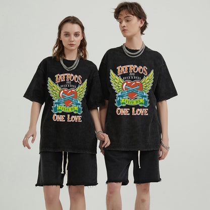 Unisex Vintage Solid Wash T-Shirts 2305102638