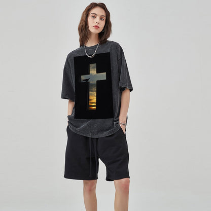 Unisex Vintage Solid Wash T-Shirts 2305103956
