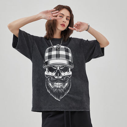 Mens Cotton Wash Solid T-Shirts Oversized Unisex Short Sleeve Streetwear Rap Hip Hop Basic Tee Tops 2305101593