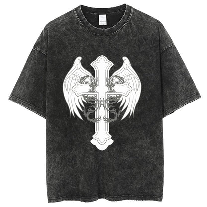 Unisex Vintage Solid Wash T-Shirts 2305102860