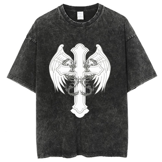 Unisex Vintage Solid Wash T-Shirts 2305102860