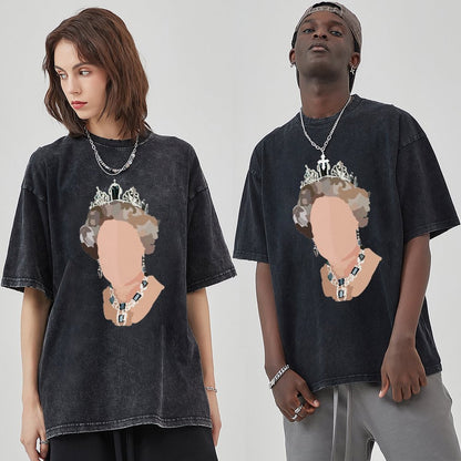 Unisex Vintage Solid Wash T-Shirts 2305103967