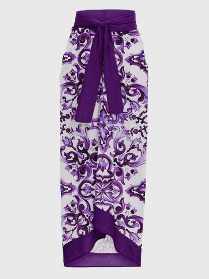 Printed Fashion One Piece Swimsuit and Cover up
